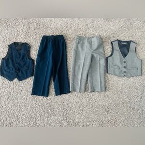 Boys' Formal Vest and Pants Set in Gray and Navy